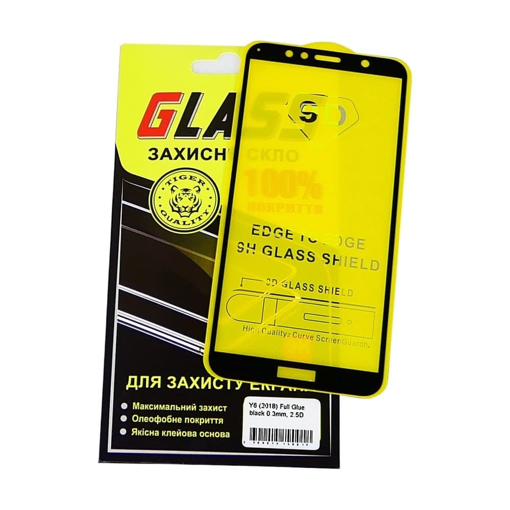 ������� ���� Huawei Y6 (2018), Y6 Prime (2018), �����, 0.3 ��, 2.5D, iNobi, Full Glue, ���� �� ��� ��������, ������ � ������ | ���������� �������� ������