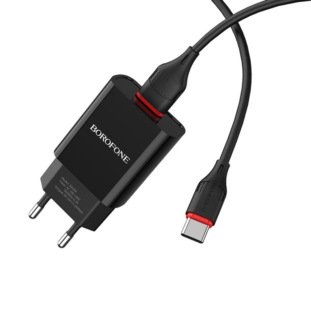 ������� �������� ���������� Borofone BA20A, 1 USB, 2.1 �, � ������� Type-C, ������