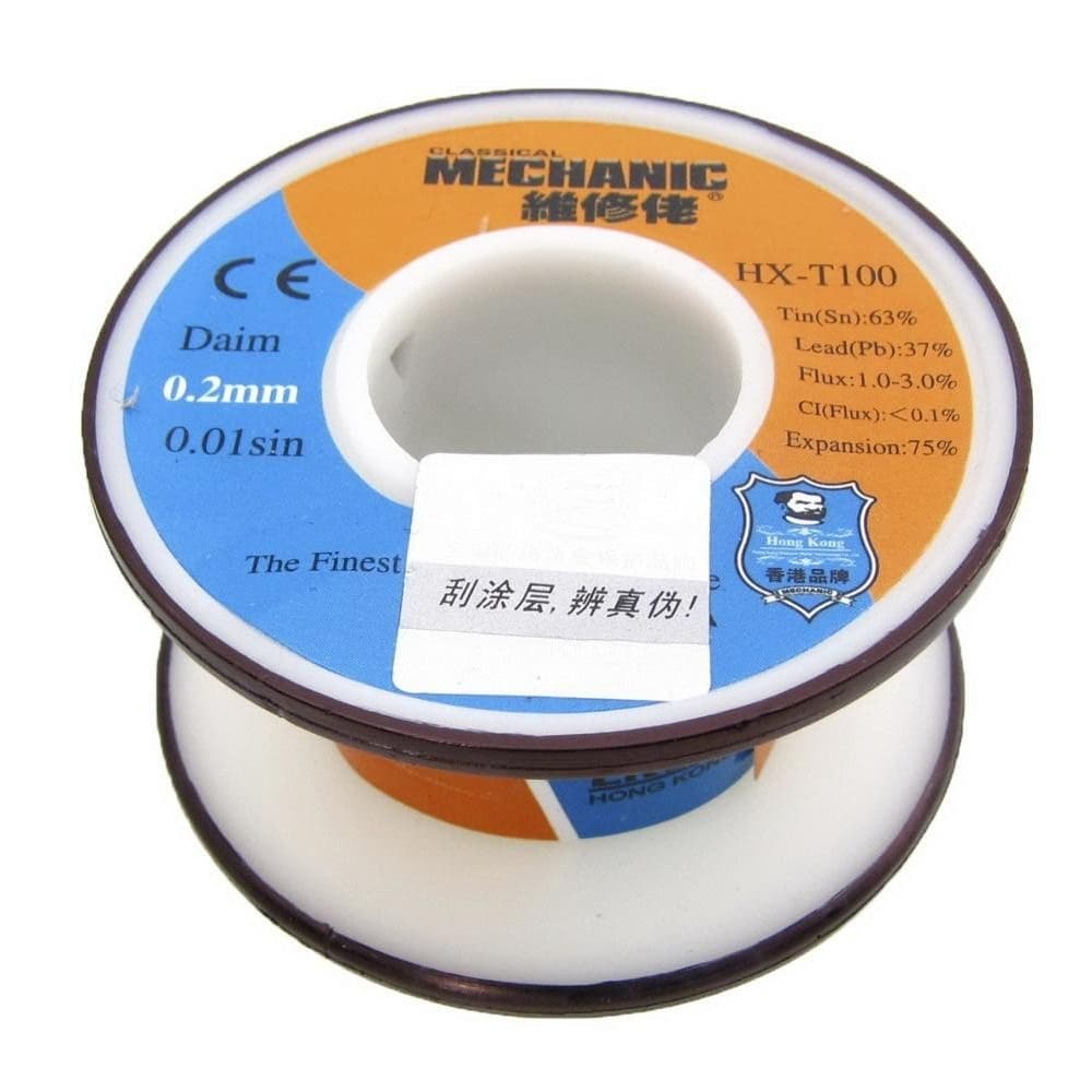 ������ Mechanic HX-T100, Sn 63%, Pb 37%, ���� 1-3%, 0.2 ��, 50 �