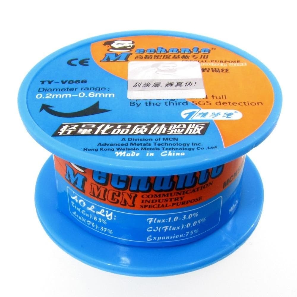 ������ Mechanic TY-V866, Sn 63%, Pb 37%, ���� 1-3%, 0.2 ��, 40 �