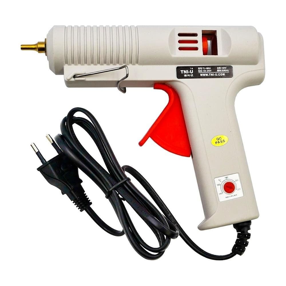 Пистолет термоклеевой TNI-U TU-965A, 220 В, 100 Вт, регулировка температуры 140 - 220 °C, сопло d=2mm, клей d=11.2mm