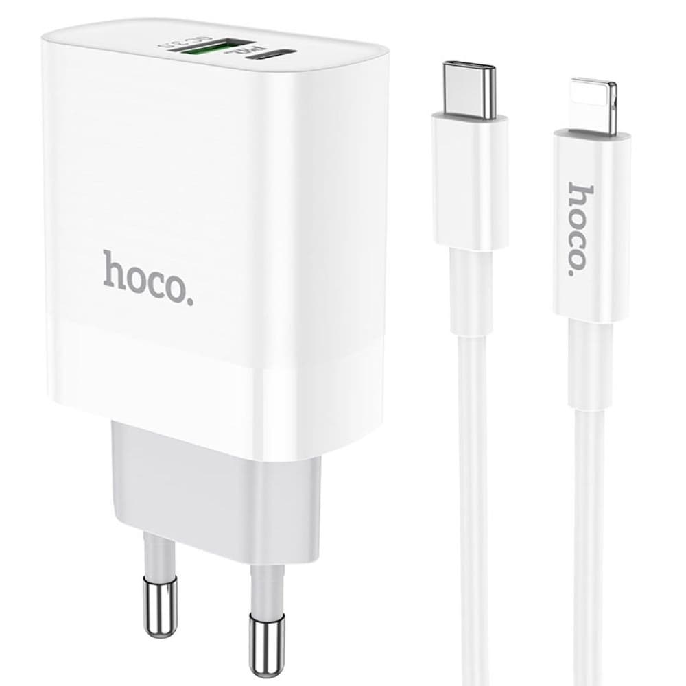 ������� �������� ���������� Hoco C80A, 1 USB, 1 USB Type-C, Power Delivery, Quick Charge 3.0, 3.0 �, 20 ��, Type-C �� Lightning, �����