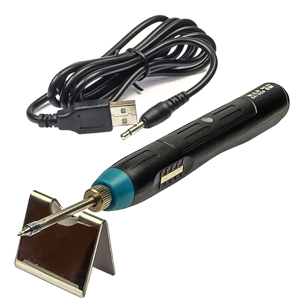 Паяльник WEP 947 USB, портативный, с подставкой, питание от USB, 5 V, 9 W, может работать от Power Bank, температура до 500 C
