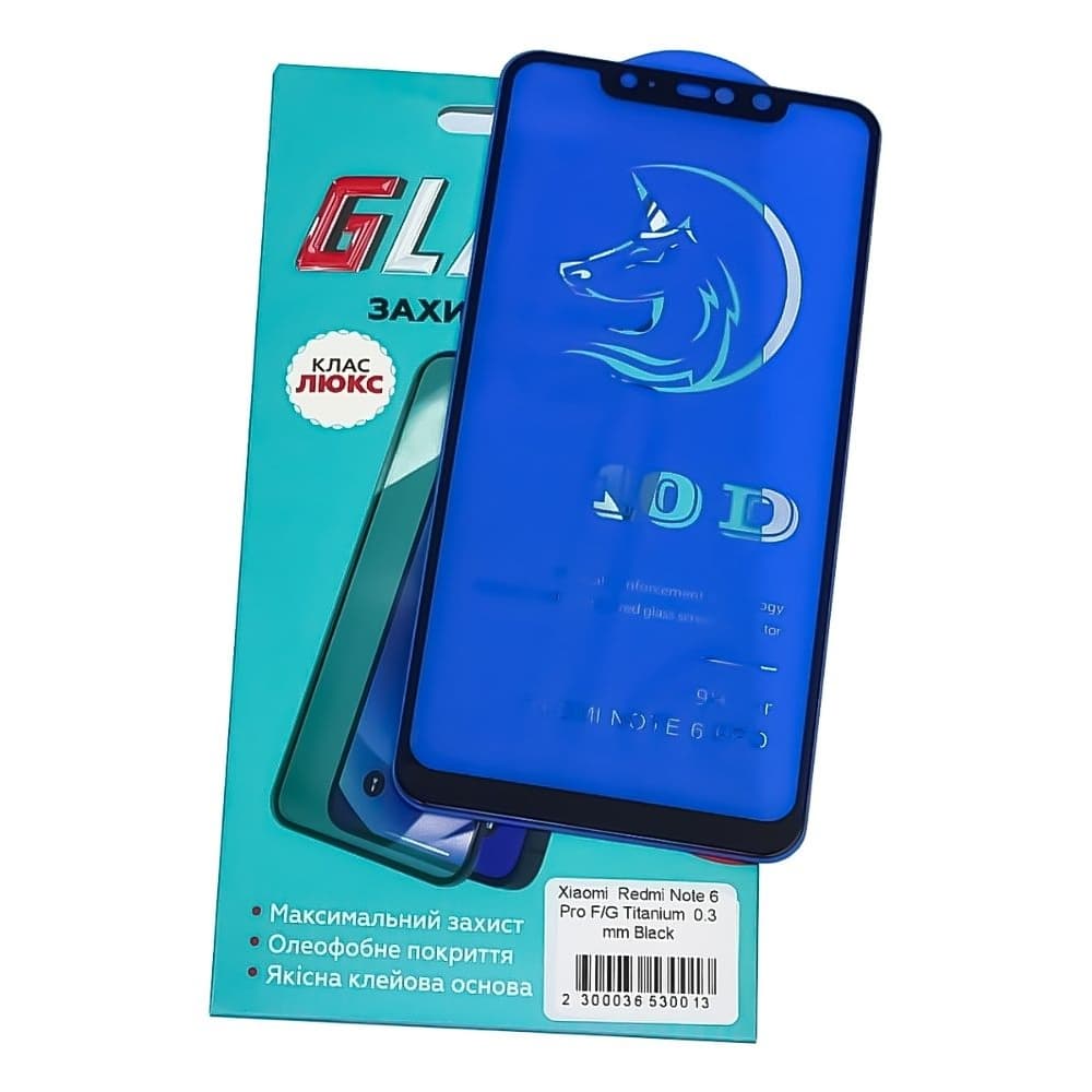 ������� ���� Xiaomi Redmi Note 6 Pro, M1806E7TG, M1806E7TH, M1806E7TI, �����, ����, 0.3 ��, 2.5D, Titanium, iNobi, Full Glue, ���� �� ��� ��������, ������ � ������ | ���������� �������� ������