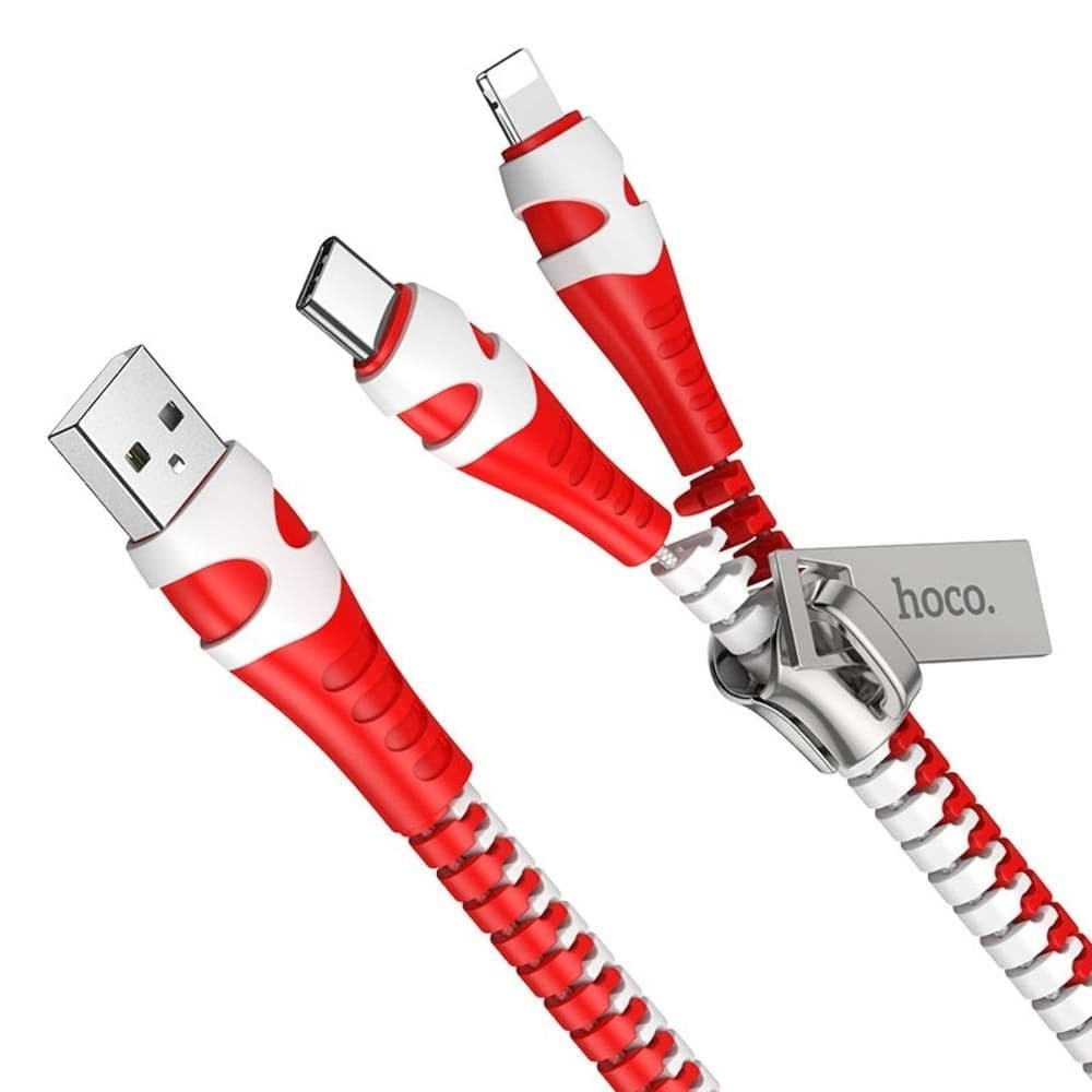 USB-������ Hoco U97, 100 ��, 2 � 1, Lightning, Type-C, �������, ����