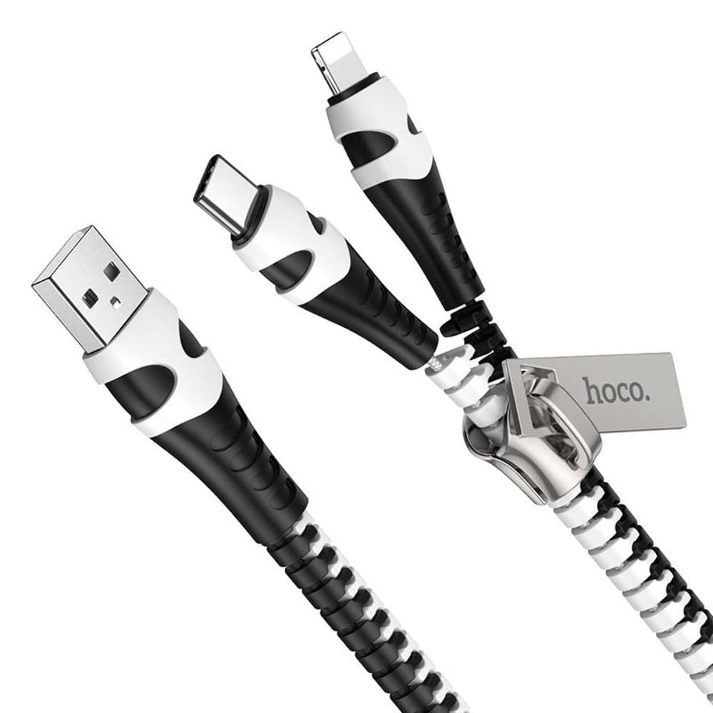 USB-������ Hoco U97, 100 ��, 2 � 1, Lightning, Type-C, ������, ����