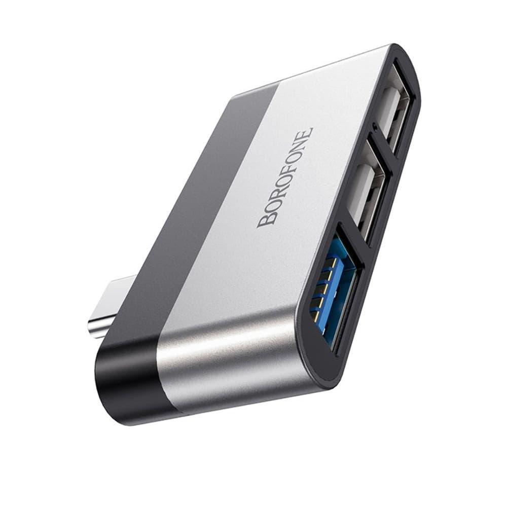 ������������� Borofone DH1, 3 � 1, Type-C �� USB 3.0 (F), 2 USB 2.0 (F), ��� �������, ����������� | USB-���