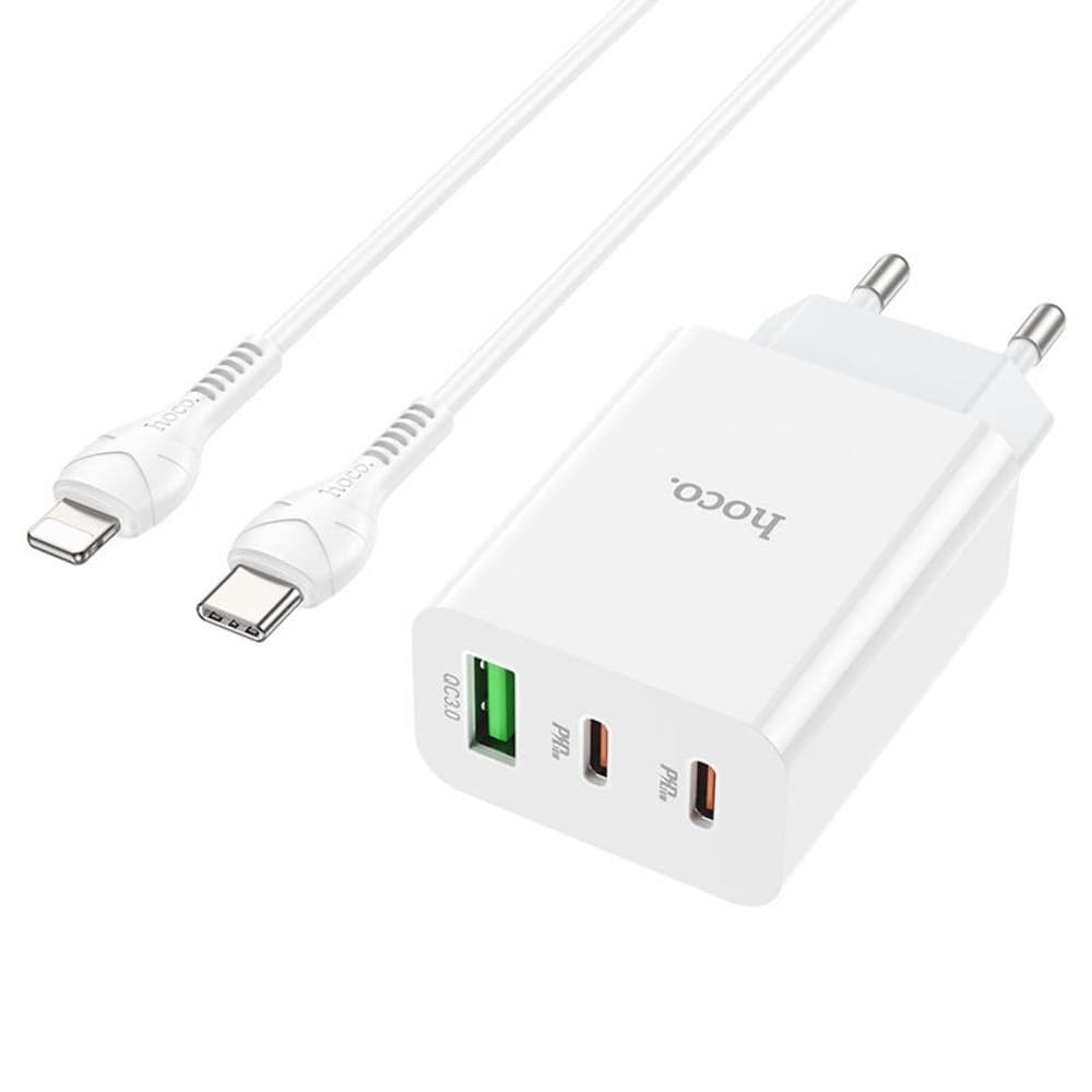 ������� �������� ���������� Hoco C99A, 1 USB, 2 USB Type-C, QC 3.0, Power Delivery (20 ��), Type-C �� Lightning, �����