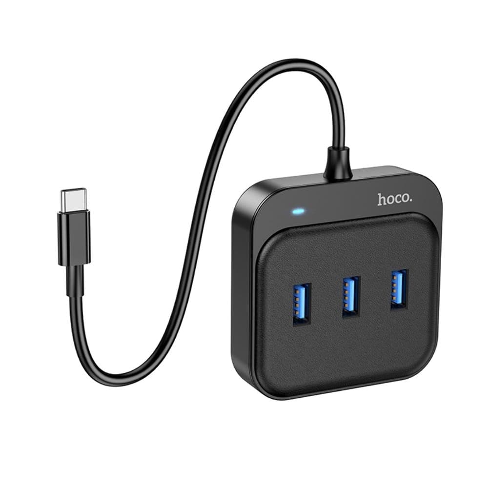Мультиадаптер хаб Hoco HB31, 4 в 1, Type-C на 4 USB 3.0 (F), 20 см