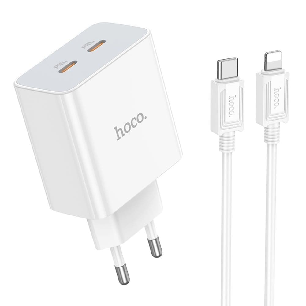 ������� �������� ���������� Hoco C108A, 2 USB Type-C, Power Delivery (35 ��), ������ Type-C �� Lightning, �����