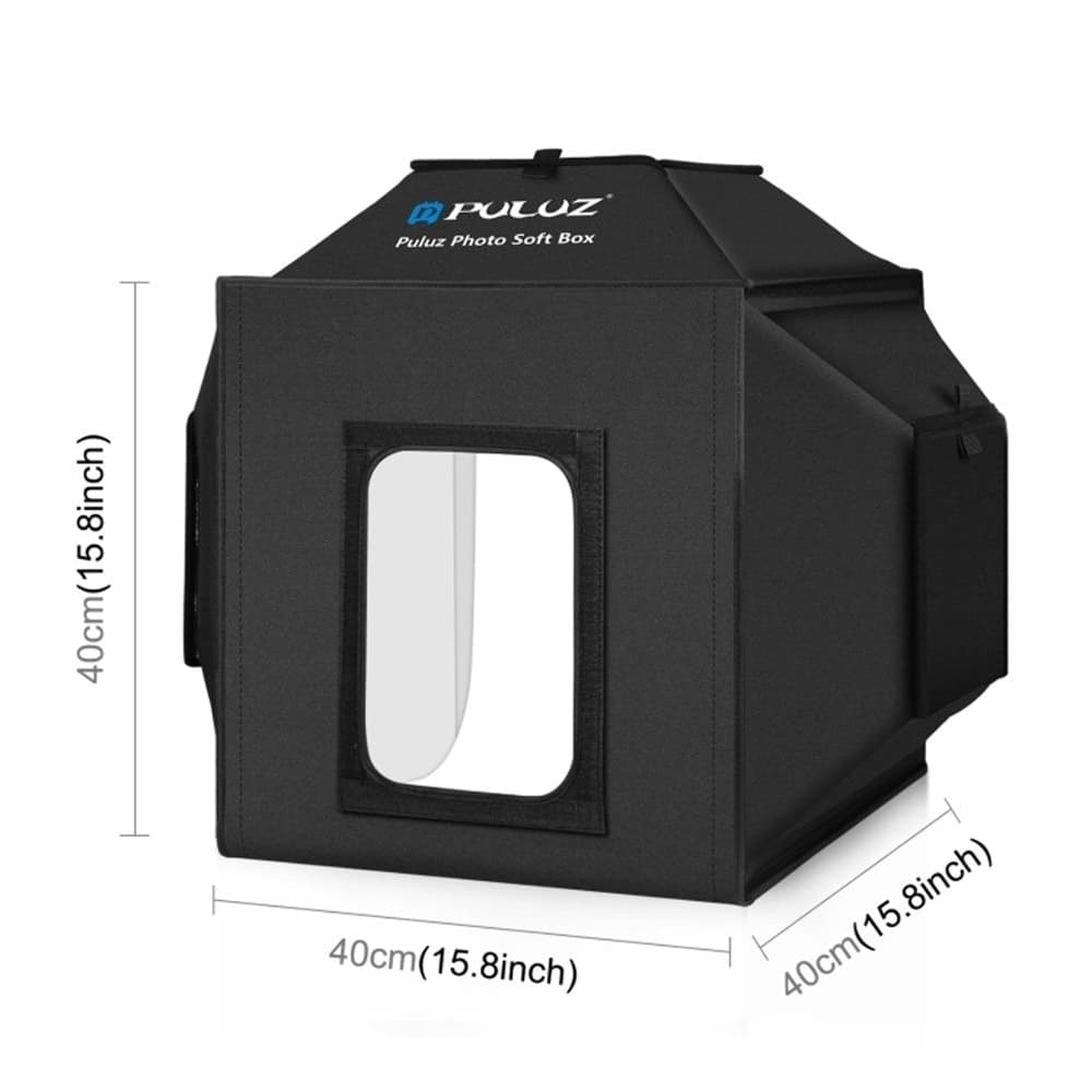 Лайтбокс Puluz PU5042US LED, 40 x 40 x 40 см, чорний | лайткуб, фотобокс, фотокуб