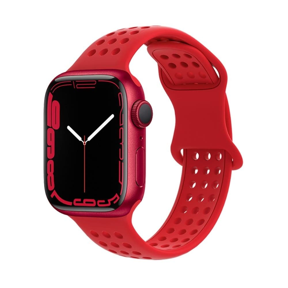 Ремінець силіконовий Hoco iWatch WA08 honeycomb, 38, 40, 41 мм, big red | ремешок силиконовый