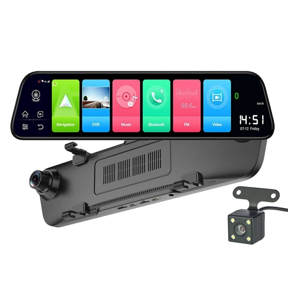 Зеркало-видеорегистратор A2 (Z13) FHD 1080P, LCD 11.66", Android 8.1, c поддержкой micro-sim 4G и камерой заднего вида