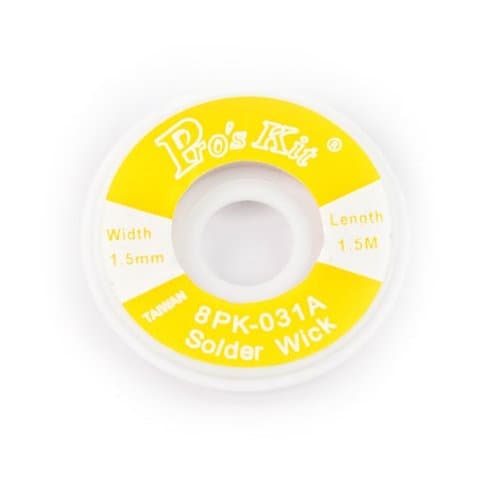 Лента-оплетка ProsKit 8PK-031A, для выпайки припоя, медная, ширина 1.5 мм, длина 1.5 м | очиститель припоя