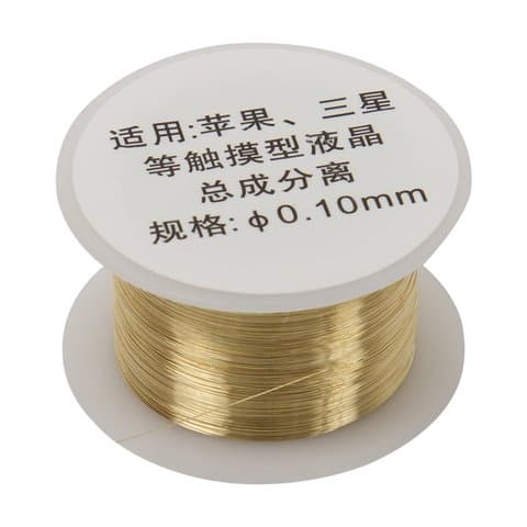 Струна молибденовая для отделения тачскрина или защитного стекла от дисплея, 30 м, 0.1 мм