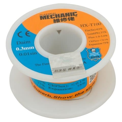 ������ Mechanic HX-T100, Sn 63%, Pb 37%, ���� 1-3%, 0.3 ��, 50 �