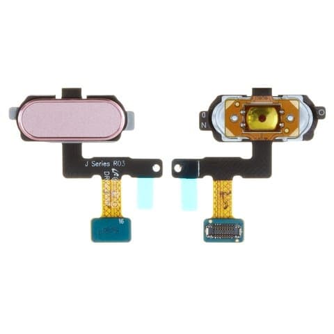 Шлейф Samsung SM-J530 Galaxy J5 (2017), SM-J730 Galaxy J7 (2017), кнопки меню, розовый, с пластиком, Original (PRC)