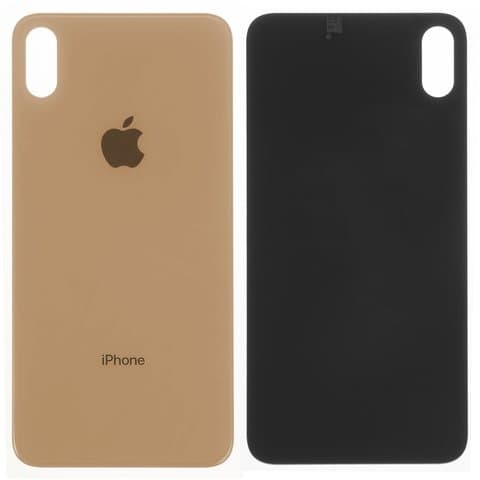 Задня кришка Apple iPhone XS Max, золотиста, потрібно знімати скло камери, small hole, Original (PRC) | корпус, крышка аккумулятора, АКБ, батареи