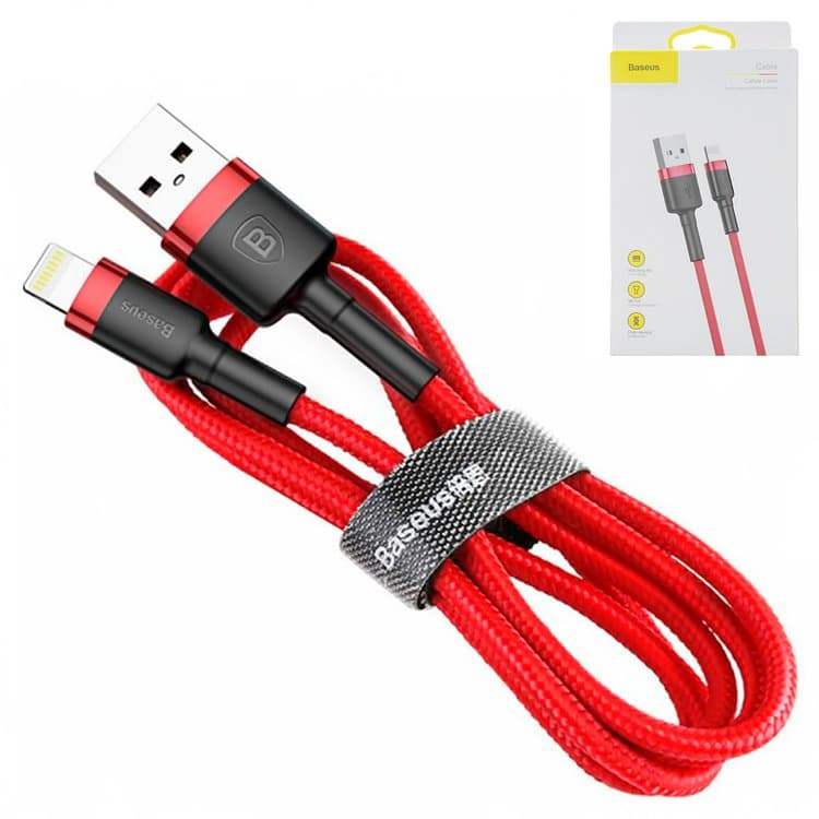 USB-������ Baseus, Lightning, 100 ��, � ���������� �������, 2.4 �, �������, CALKLF-B09