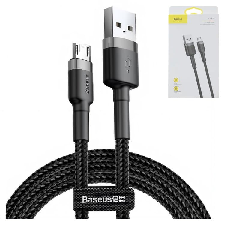 USB-������ Baseus Cafule, Micro-USB, 100 ��, � ���������� �������, 2.4 �, ������, CAMKLF-BG1