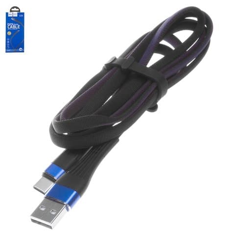 USB-������ Hoco U39, Type-C, 120 ��, �������, � ���������� �������, 2.4 �, ������, �����