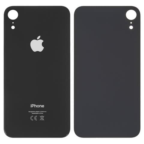 Задня кришка Apple iPhone XR, чорна, не потрібно знімати скло камери, big hole, Original (PRC) | корпус, крышка аккумулятора, АКБ, батареи