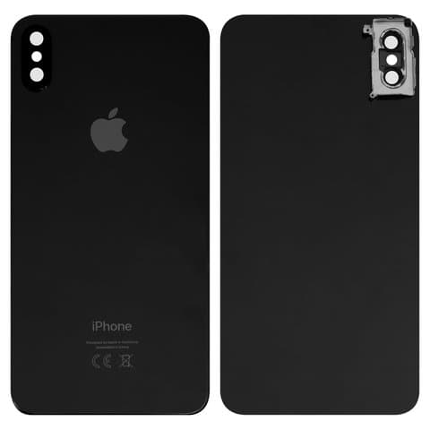 Задня кришка Apple iPhone XS Max, чорна, із склом камери, Original (PRC) | корпус, крышка аккумулятора, АКБ, батареи