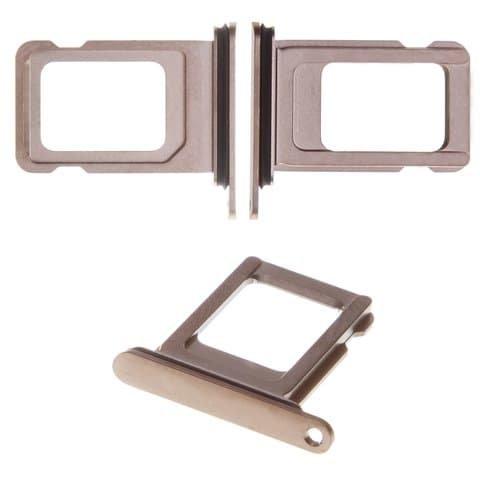 Тримач (лоток) SIM-карты Apple iPhone 11 Pro Max, золотистий, Matte Gold, Original (PRC) | держатель СИМ-карты