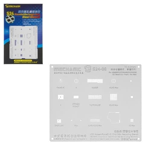 BGA-�������� Mechanic S24-08 ��� Apple iPhone 11, iPhone 11 Pro, iPhone 11 Pro Max, iPhone 6S, iPhone 6S Plus, iPhone 7, iPhone 7 Plus, iPhone 8, iPhone 8 Plus, iPhone X, iPhone XR, iPhone XS, iPhone XS Max, LCD Screen/Face ID IC