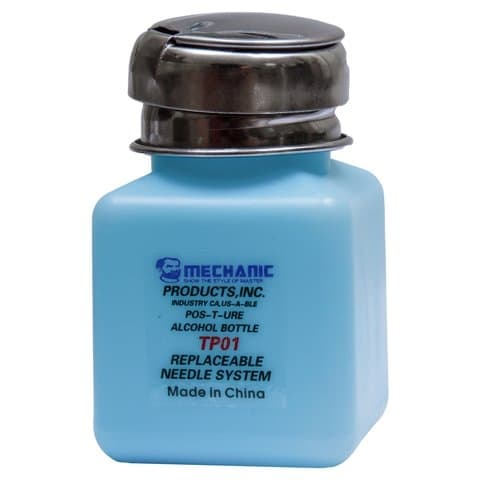 Баночка Mechanic TP01, для спирта, синяя, с дозатором, антистатичная, 120 мл | емкость, банка, бутылка