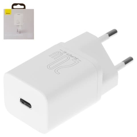 ������� �������� ���������� Baseus Super Si Quick Charger, 20 ��, (USB ���-C, Power Delivery ����� 5V 3A/9V 2A/12V 1,6A/15V 1,3A), 220 �, �����, #CCSUP-B02