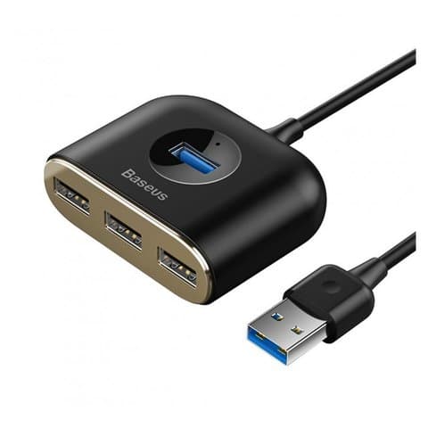 USB-��� Baseus Square round, USB ���-A, USB 3.0 ���-A, ������, 4 �����, #CAHUB-AY01