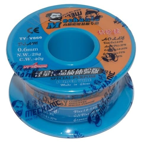 ������ Mechanic TY-V866, Sn 63%, Pb 37%, ���� 1-3%, 0.6 ��, 40 �