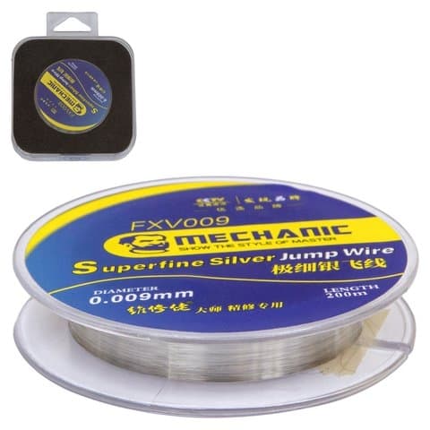 Провод для восстановления дорожек Mechanic FXV009, серебряный, 0,009 мм, 200 м