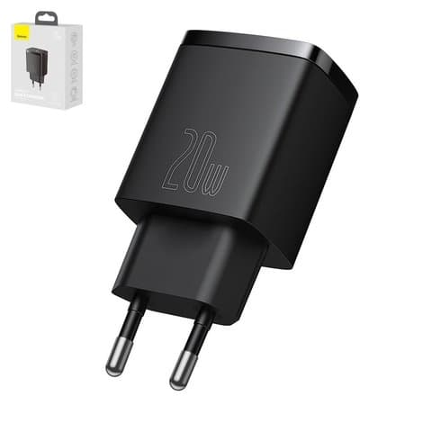������� �������� ���������� Baseus Compact Quick Charger, ������, USB Type-C, USB ���-A, 20 ��, CCXJ-B01