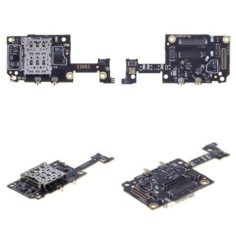 Коннектор SIM-карты для Xiaomi 12 Pro, со шлейфом, Original (PRC), (гнездо, разъем, слот)