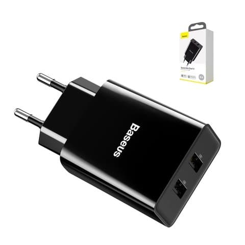 ������� �������� ���������� Baseus Speed Mini Dual, Quick Charge, 220 �, ������, 10.5 ��, 2 USB, CCFS-R01