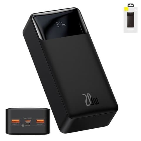 Power bank Baseus Bipow Digital, 30000 мАч, с дисплеем, чорний, Quick Charge, 20 Вт, #PPDML-N01
