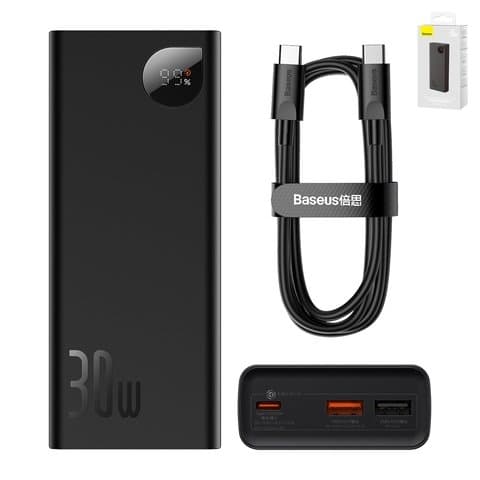 Power bank Baseus Adaman, 20000 mAh, � ��������, c ������� USB ���-C � USB ���-C, ������, Quick Charge, 30 ��, #PPAD030001