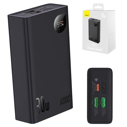 Power bank Baseus Adaman2 VOOC, 20000 mAh, � ��������, � ������� USB Type-C, ������, Fast Charge, 30 ��, #PPAD050001