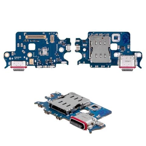 Плата зарядки Samsung SM-S901 Galaxy S22 5G, шлейф коннектора зарядки, с микрофоном, c SIM-коннектором, Original (PRC)