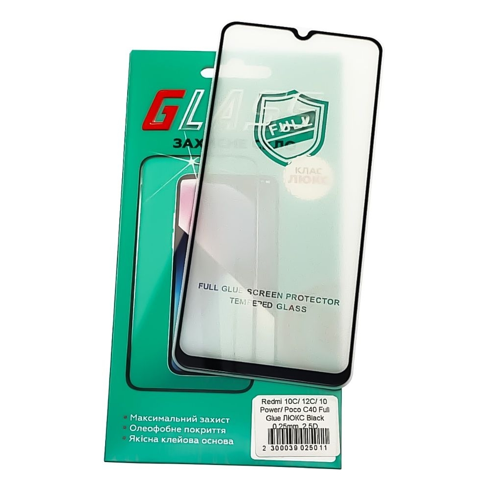 ������� ���� Xiaomi Redmi 10C, Redmi 10 Power, iNobi, Full Glue, ���� �� ��� ��������, �����, ����, 0.25 ��, 2.5D, ������ � ������ | ���������� �������� ������