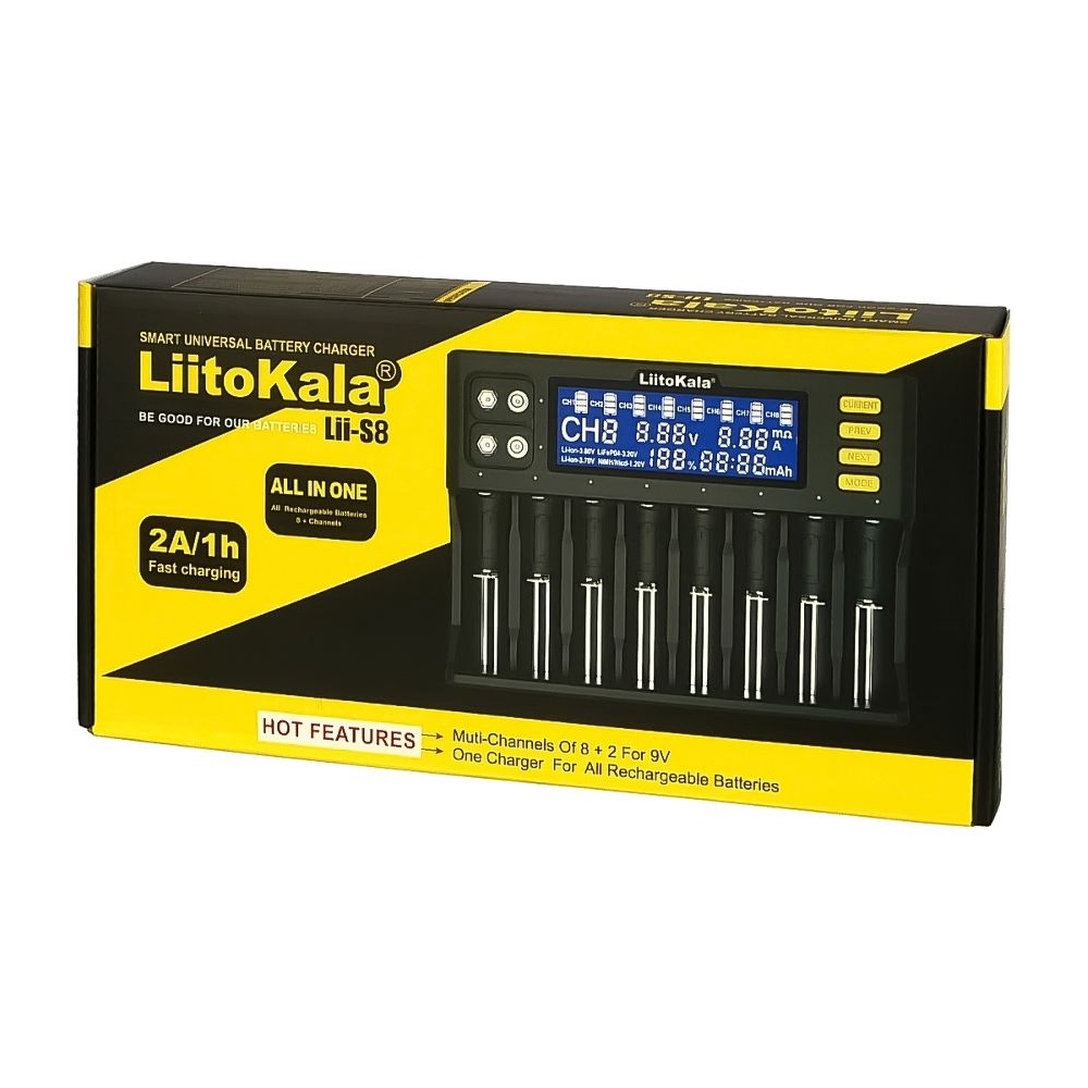������� �������� ���������� � �������� LiitoKala Lii-S8, ��� ������������� 18650, ��, ��� � ������, 8 ������