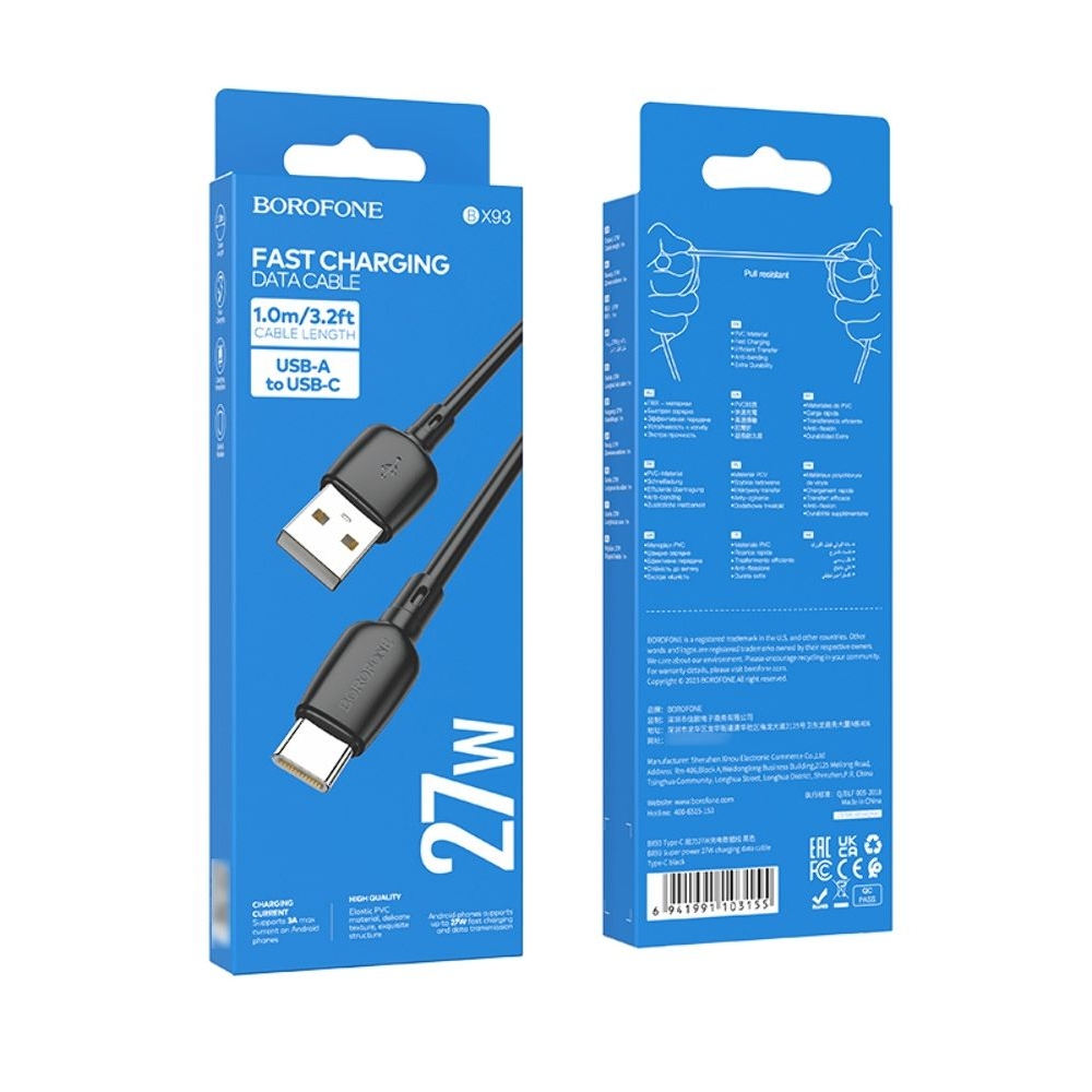 USB-������ Borofone BX93, USB �� Type-C, Power Delivery (27 ��), ������