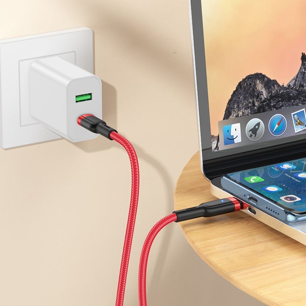 USB-������ Hoco U117, Type-C �� Type-C, Power Delivery (60 ��), 120 ��, �������
