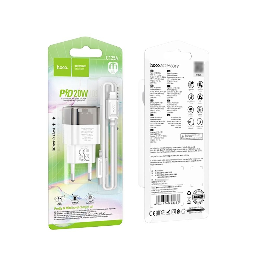 ������� �������� ���������� Hoco C125A, ������, � ������� Type-C �� Lightning