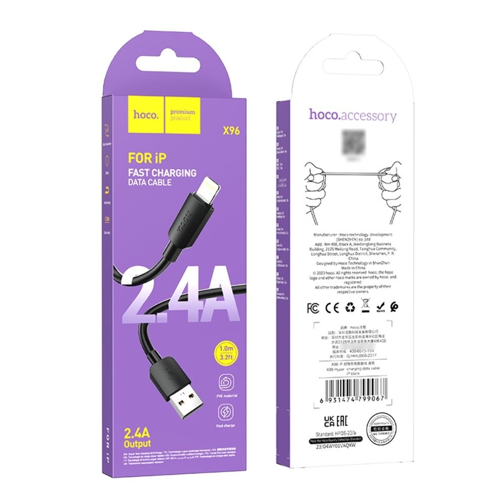 USB-������ Hoco X96, USB �� Lightning, 100 ��, ������