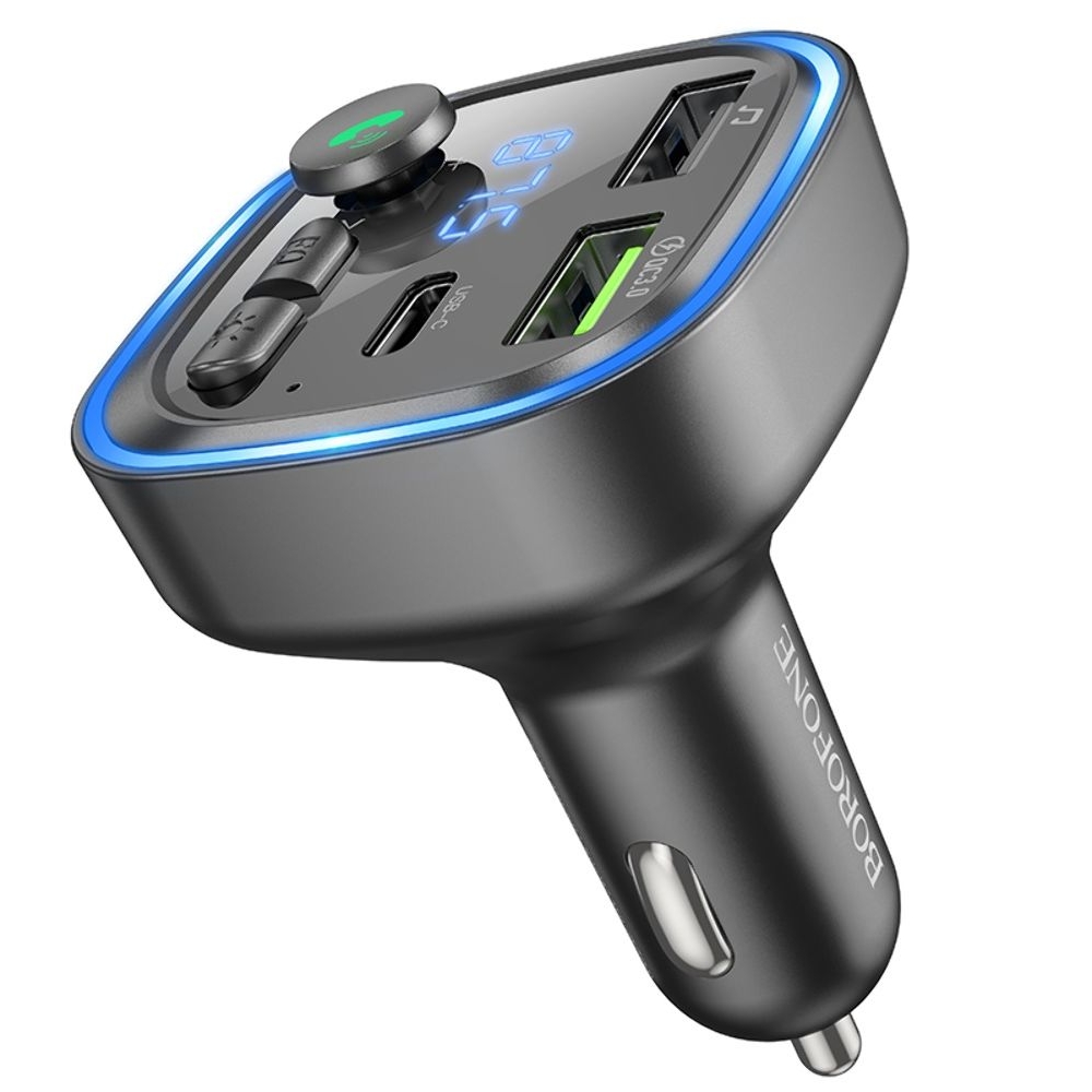 ������������� �������� ������� Borofone BC48, 2 USB, 1 Type-C, Quick Charge 3.0, + c FM-�����������, ������ | �������, �������� ����������