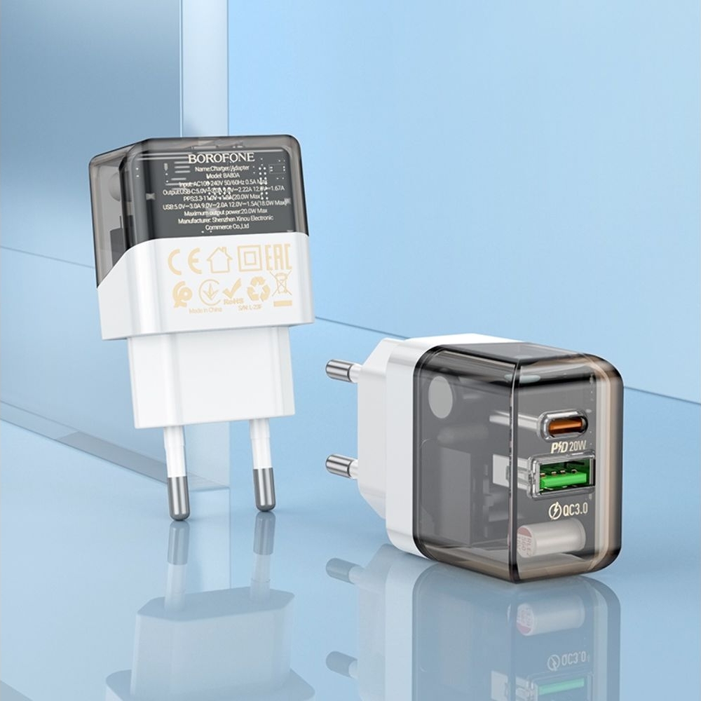 ������� �������� ���������� Borofone BA80A USB, Type-C, PowerDelivery, QuickCharge ���������-, ������