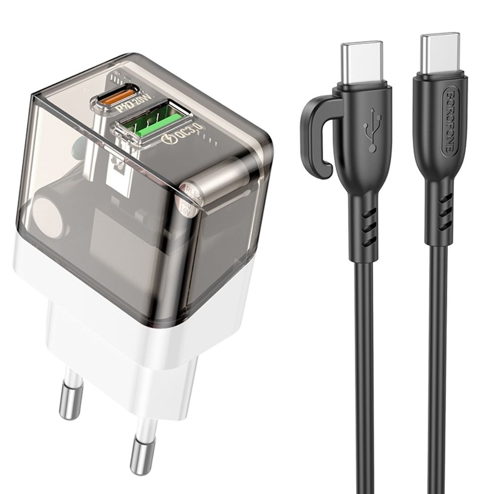 ������� �������� ���������� Borofone BA80A USB, Type-C, PD QC ���������-, ������ + ������, Type-C �� Type-C
